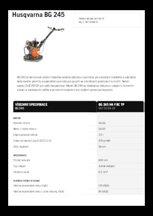 Șlefuitoare de beton Husqvarna BG 245