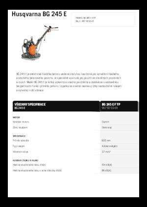 Șlefuitoare de beton Husqvarna BG 245E