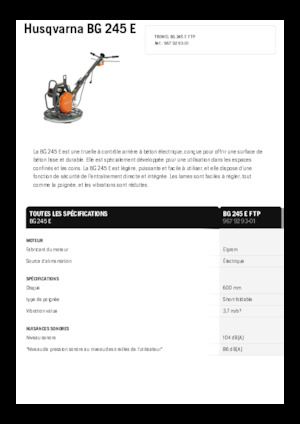 Șlefuitoare de beton Husqvarna BG 245E