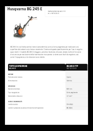 Șlefuitoare de beton Husqvarna BG 245E