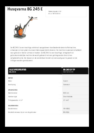 Șlefuitoare de beton Husqvarna BG 245E