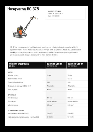 Șlefuitoare de beton Husqvarna BG 375