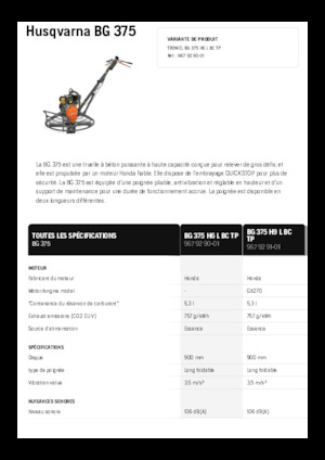 Șlefuitoare de beton Husqvarna BG 375