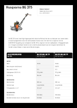 Șlefuitoare de beton Husqvarna BG 375