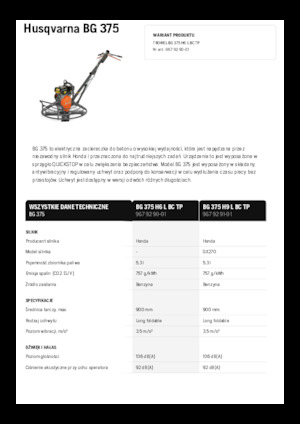 Șlefuitoare de beton Husqvarna BG 375