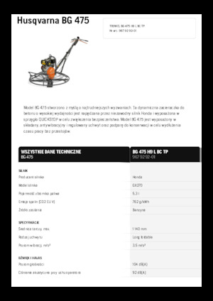 Șlefuitoare de beton Husqvarna BG 475