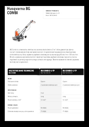 Șlefuitoare de beton Husqvarna BG COMBI