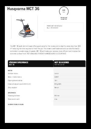 Șlefuitoare de beton Husqvarna MCT 36