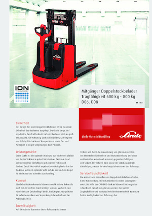 Stackere (transpaleți) mobile Linde D06 