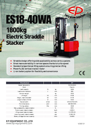 Stackere (transpaleți) mobile EP ES18-40WA