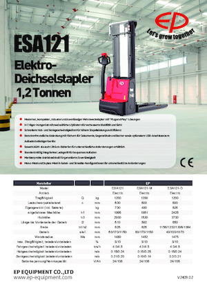 Stackere (transpaleți) mobile EP ESA121