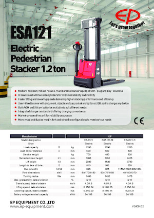 Stackere (transpaleți) mobile EP ESA121