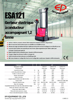 Stackere (transpaleți) mobile EP ESA121