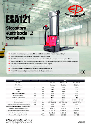 Stackere (transpaleți) mobile EP ESA121