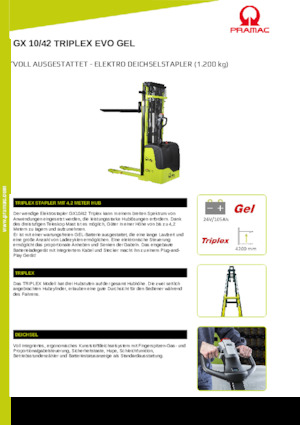 Stackere (transpaleți) mobile PRAMAC Lifter GX 10/42 Evo Gel