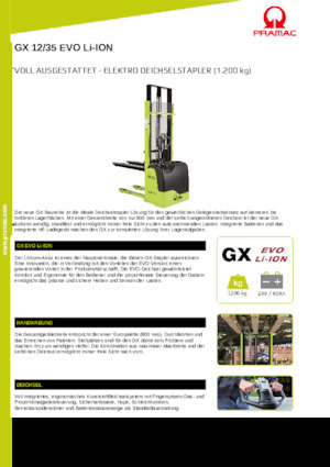 Stackere (transpaleți) mobile PRAMAC Lifter GX 12/35 Evo Li-Ion