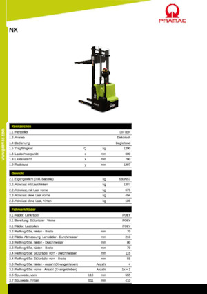 Stackere (transpaleți) mobile PRAMAC Lifter NX 12/20