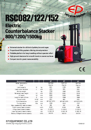 Stackere (transpaleți) mobile EP RCS152