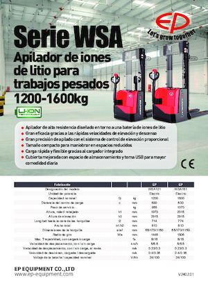 Stackere (transpaleți) mobile EP WSA121