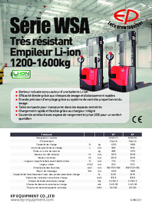 Stackere (transpaleți) mobile EP WSA121