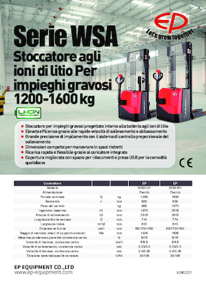 Stackere (transpaleți) mobile EP WSA121