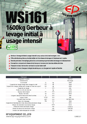 Stackere (transpaleți) mobile EP WSi161