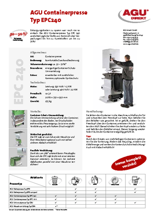 Prese pentru deșeuri AGU EPC 240