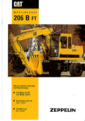 Excavatoare pe roți Caterpillar 206B