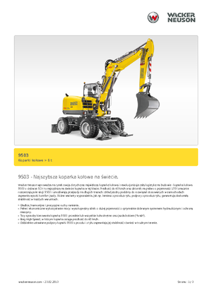 Excavatoare pe roți Neuson 9503