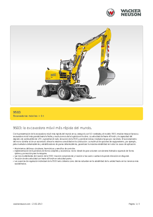 Excavatoare pe roți Neuson 9503