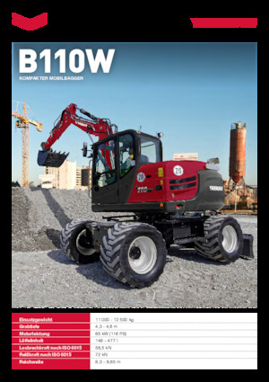 Excavatoare pe roți Yanmar B110W