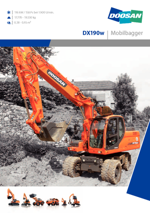 Excavatoare pe roți Doosan DX 190 W