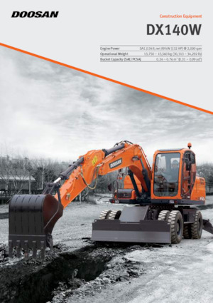 Excavatoare pe roți Doosan DX140W