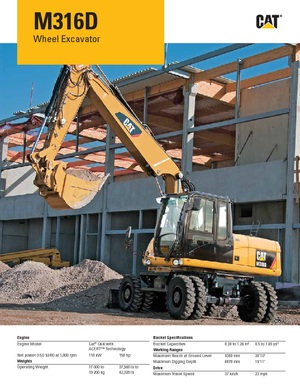 Excavatoare pe roți Caterpillar M316D Mono