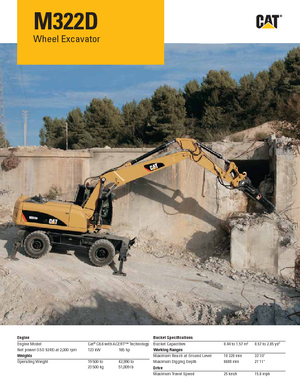 Excavatoare pe roți Caterpillar M322D Mono