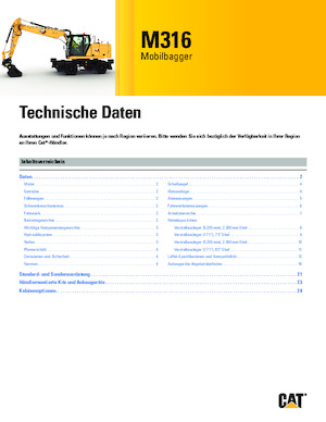 Excavatoare pe roți Caterpillar M316