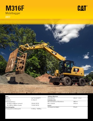 Excavatoare pe roți Caterpillar M316F