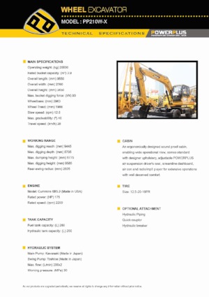 Excavatoare pe roți PowerPlus PP210W-X