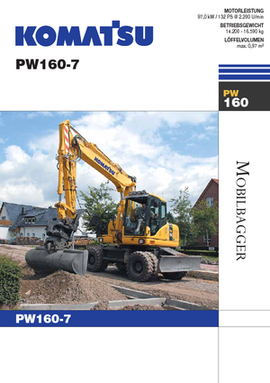 Excavatoare pe roți Komatsu PW160-7E0