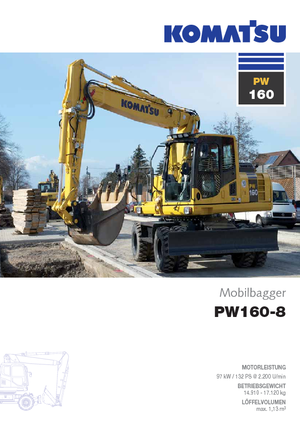Excavatoare pe roți Komatsu PW160-8