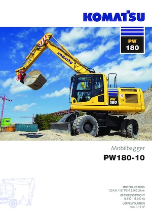 Excavatoare pe roți Komatsu PW180-10