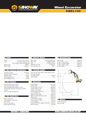 Excavatoare pe roți Sinoway SWEL190