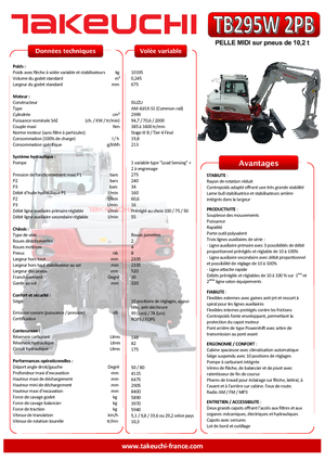 Excavatoare pe roți Takeuchi TB 295 W