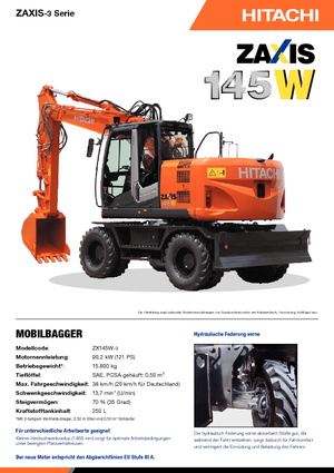 Excavatoare pe roți Hitachi ZX 145 W 3