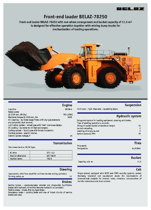 Încărcătoare pe roți Belaz 78250