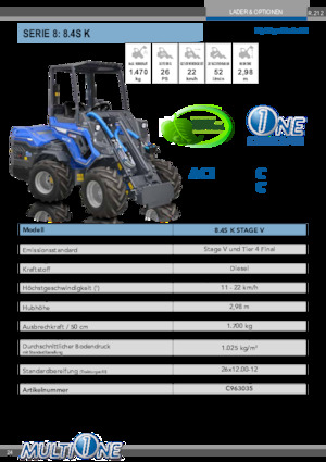 Încărcătoare pe roți Multione 8.4S K 