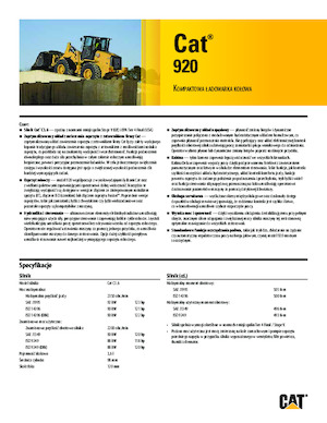 Încărcătoare pe roți Caterpillar 920