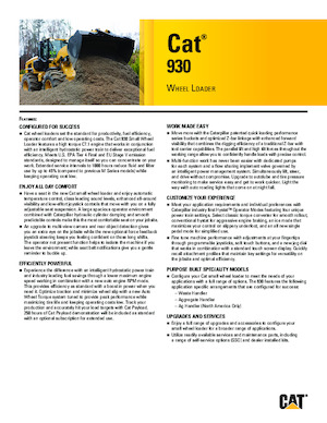 Încărcătoare pe roți Caterpillar 930