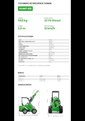 Încărcătoare pe roți Avant Tecno Avant 423