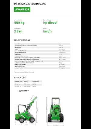 Încărcătoare pe roți Avant Tecno Avant 423